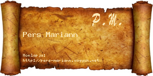 Pers Mariann névjegykártya