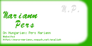 mariann pers business card